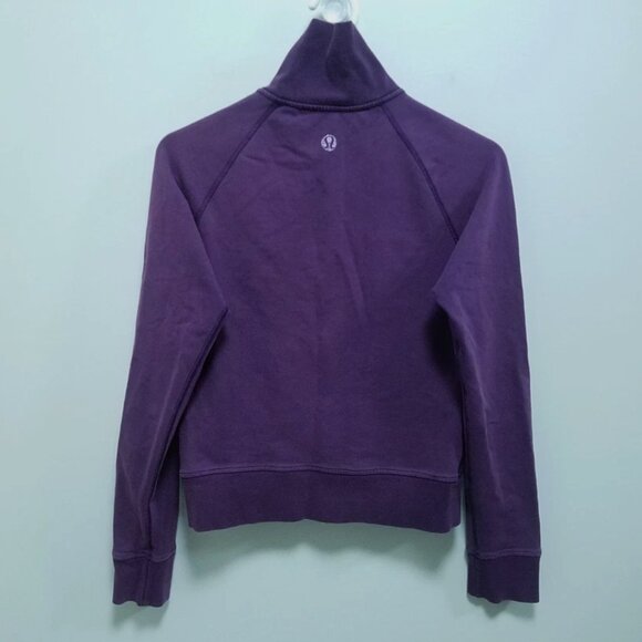 Lululemon Vintage Vancouver Jacket 8 Medium Women's Purple High Zip Sweater Neck - Picture 4 of 9